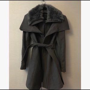 BCBGMaxAzria Fur Collar Coat XXS